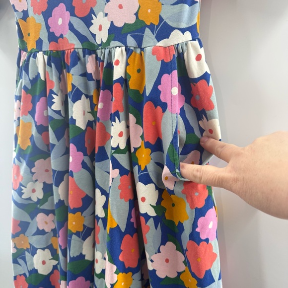 Hanna Andersson Colorful Flowers Print Skater Dress Pockets Dress Girl’s Size 8 - Picture 4 of 12